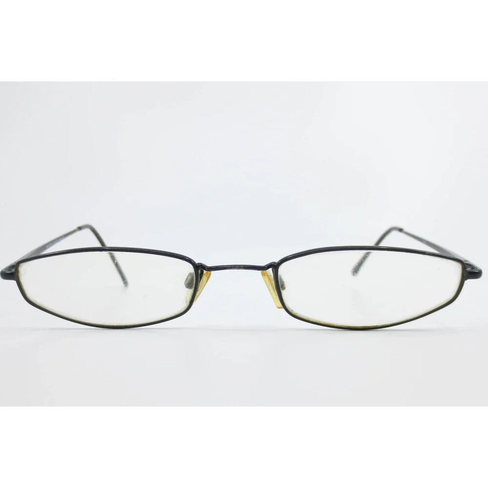 Modern Cougar M.Black Oval Eyeglasses Matte Black Metal Frames 53-20 39049